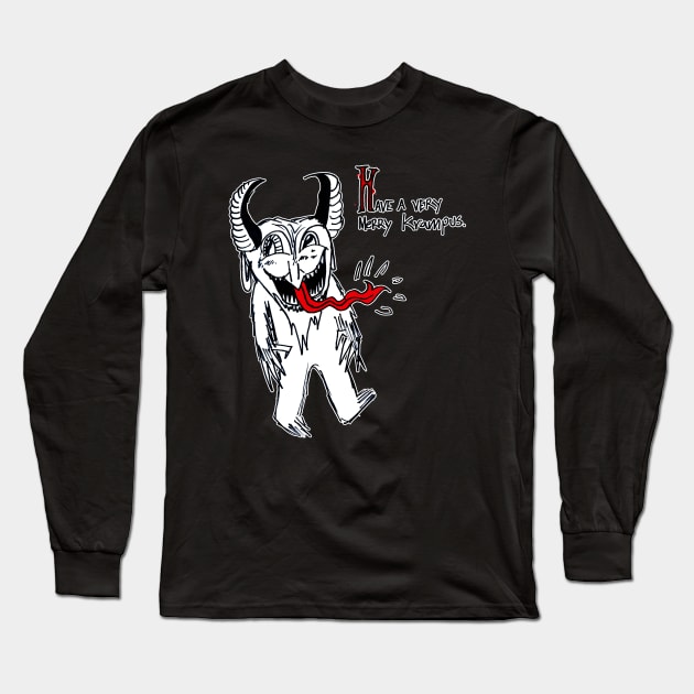 Merry Krampus { by Dylan } Long Sleeve T-Shirt by SideShowDesign